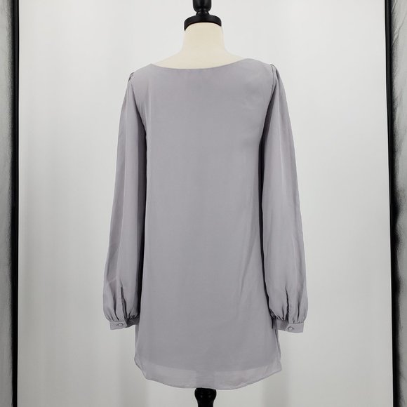Lulu's Gray Crepe Mini Dress - Picture 8 of 10